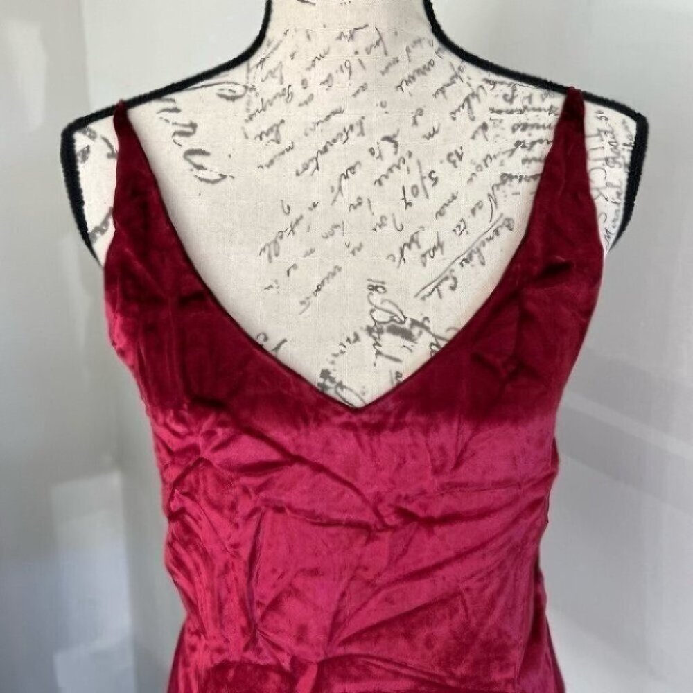 J Brand Lucy Red Velvet and Silk Cami Tank Top New - Picture 2 of 7